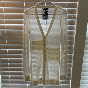 Young fabulous and broke long, white cardigan size extra small